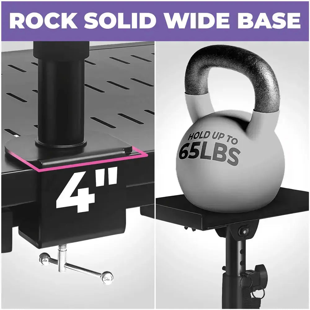 2-Piece Clamp-on Adjustable Speaker Monitor Stands with Tilt Liquid Stands