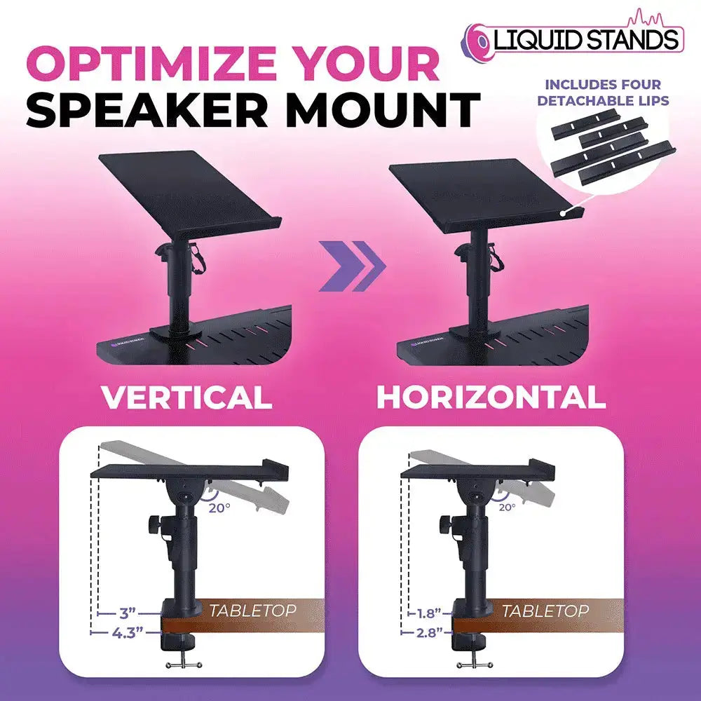 2x Monitor Speaker Mount Stand