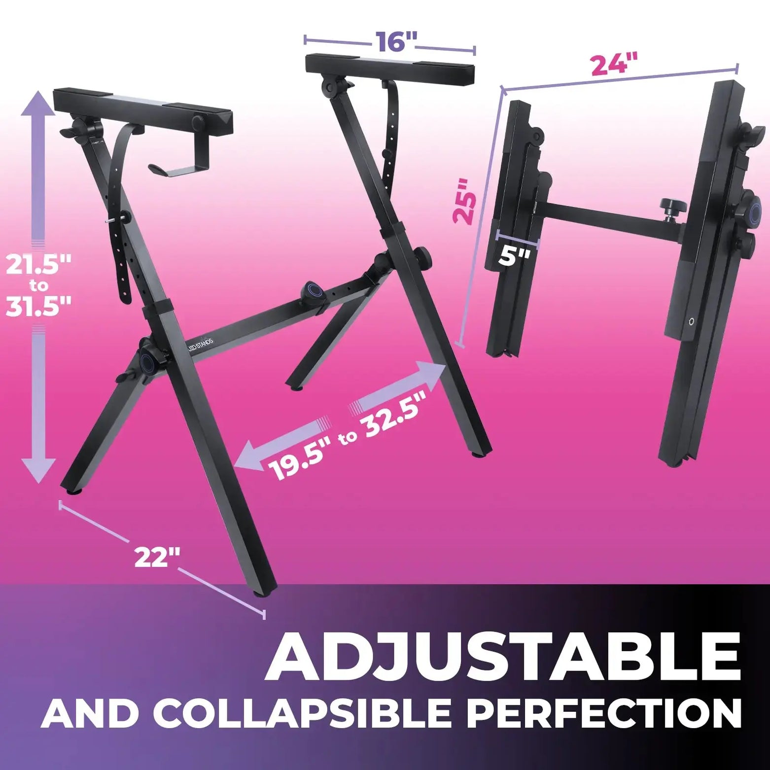 Foldable Piano Keyboard Stand and Bench Set Liquid Stands