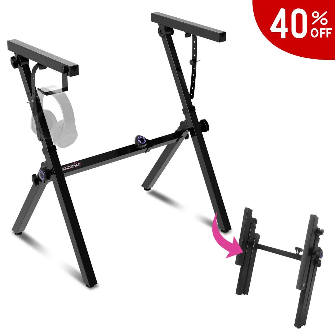 Foldable Z Style Black Piano Stand Liquid Stands