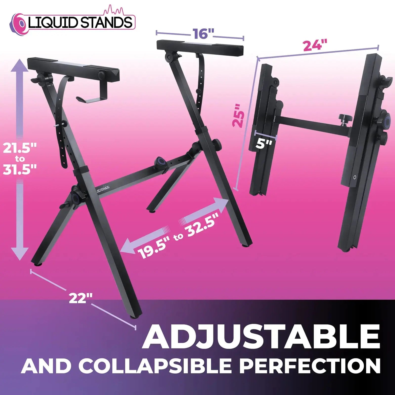 WS Foldable Z Shape Black Keyboard Stand Liquid Stands