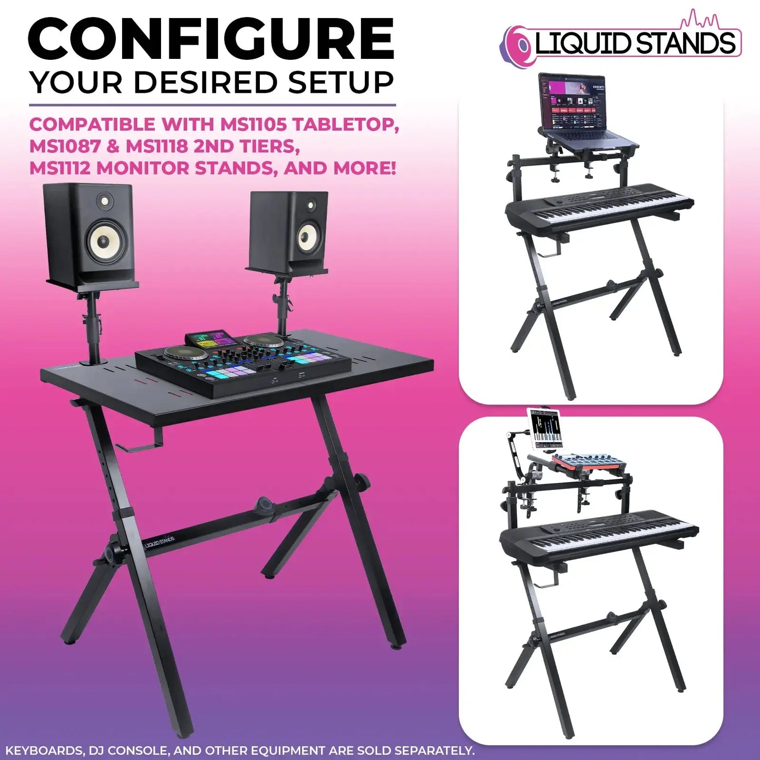 WS Foldable Z Shape Black Keyboard Stand Liquid Stands
