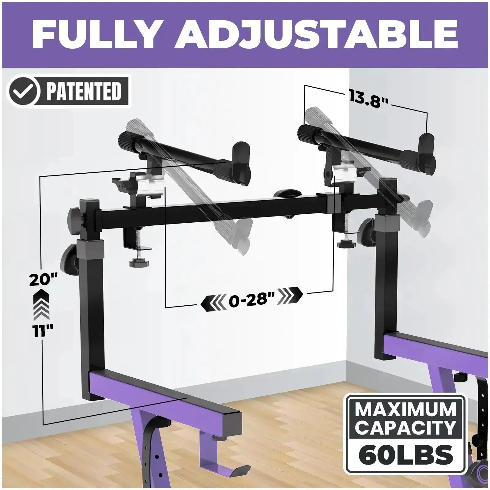 Adjustable 2nd Tier Keyboard Stand Attachment with Straps Liquid Stands