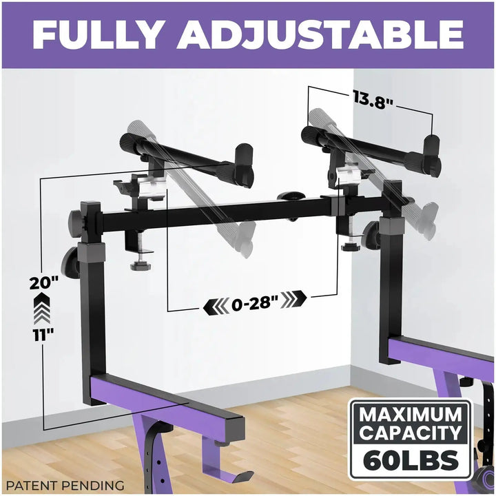Adjustable 2nd Tier Keyboard Stand Attachment with Straps Liquid Stands