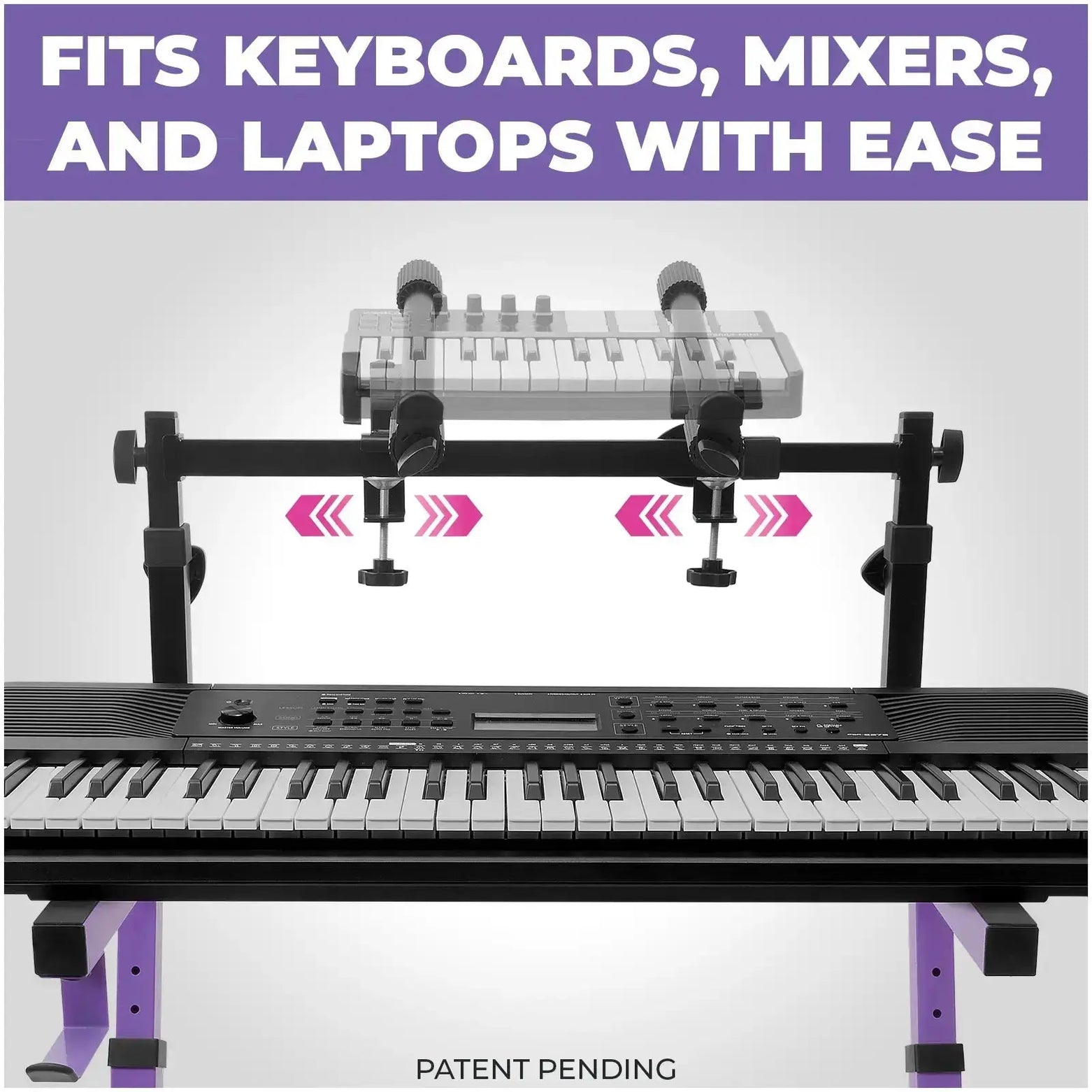 Adjustable 2nd Tier Keyboard Stand Attachment with Straps Liquid Stands