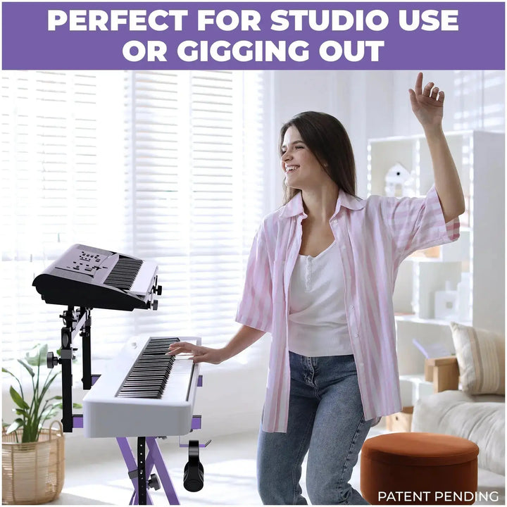 Adjustable 2nd Tier Keyboard Stand Attachment with Straps Liquid Stands