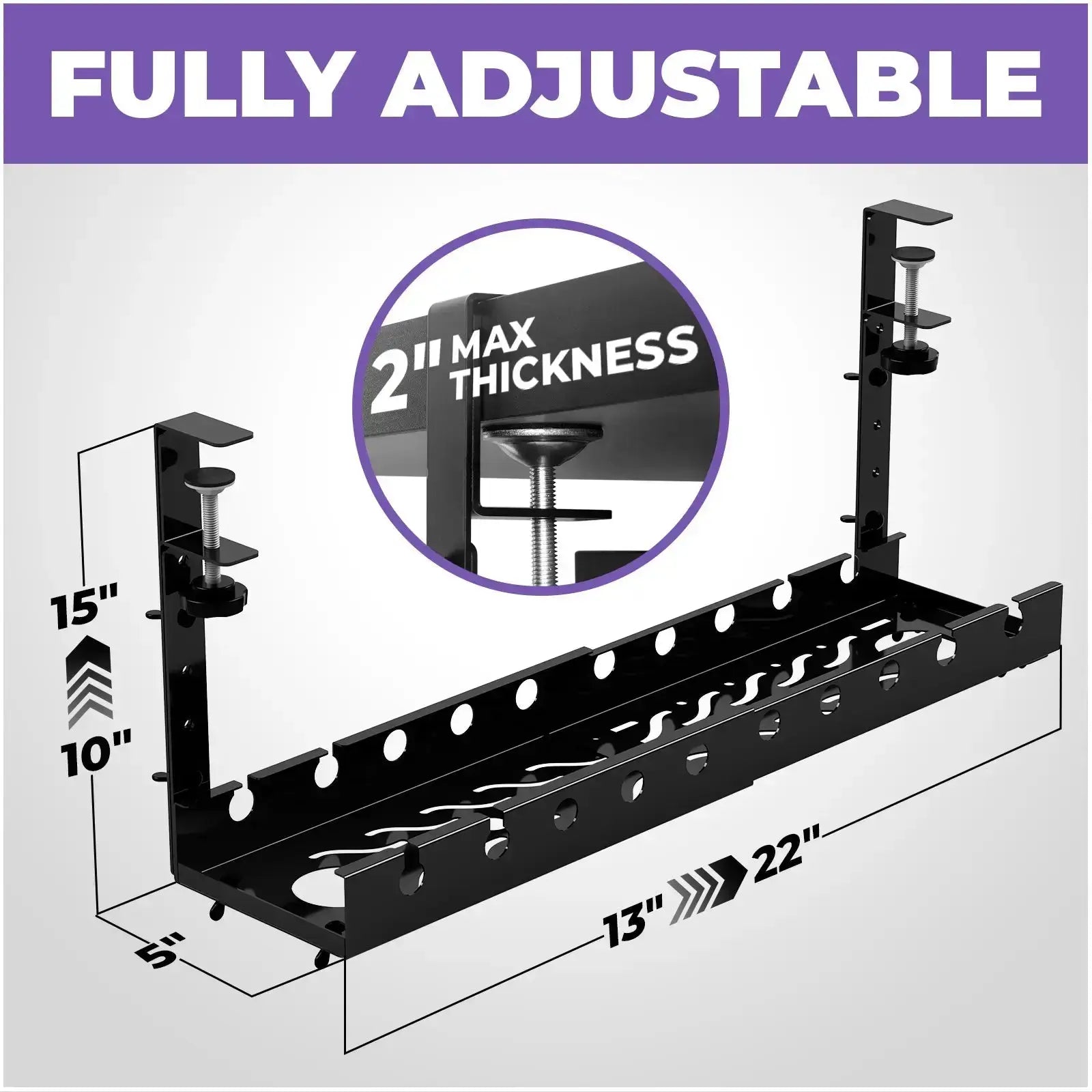 Extendable Under Desk Cable Management Tray - Liquid Stands