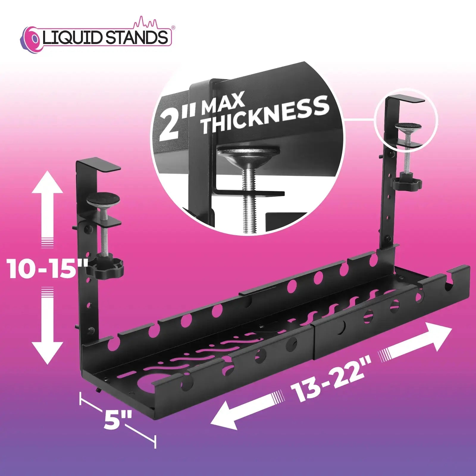 WS Extendable Under Desk Cable Management Tray Liquid Stands