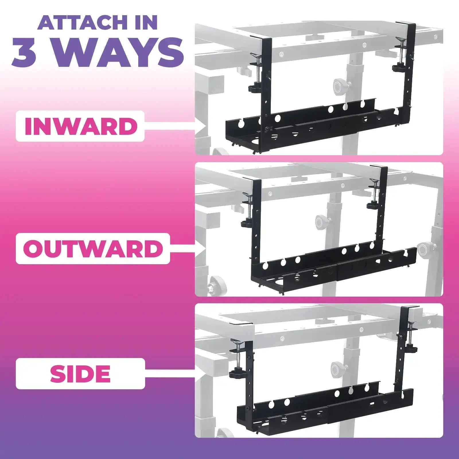 WS Extendable Under Desk Cable Management Tray Liquid Stands