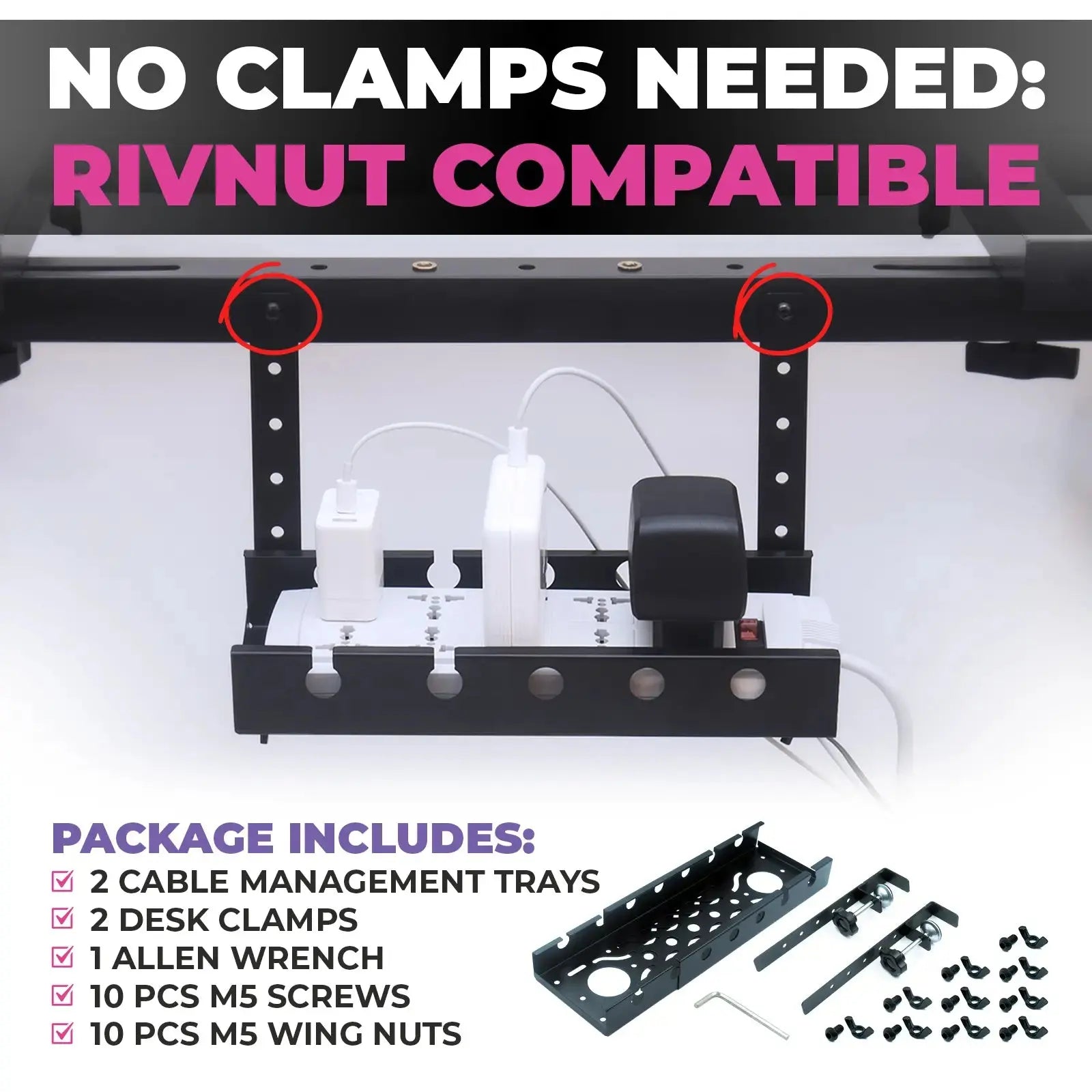 WS Extendable Under Desk Cable Management Tray Liquid Stands