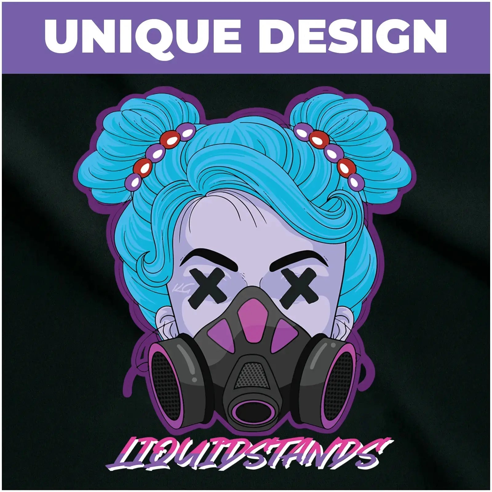 Short Sleeve T-Shirt - Gasmask Girl Liquid Stands