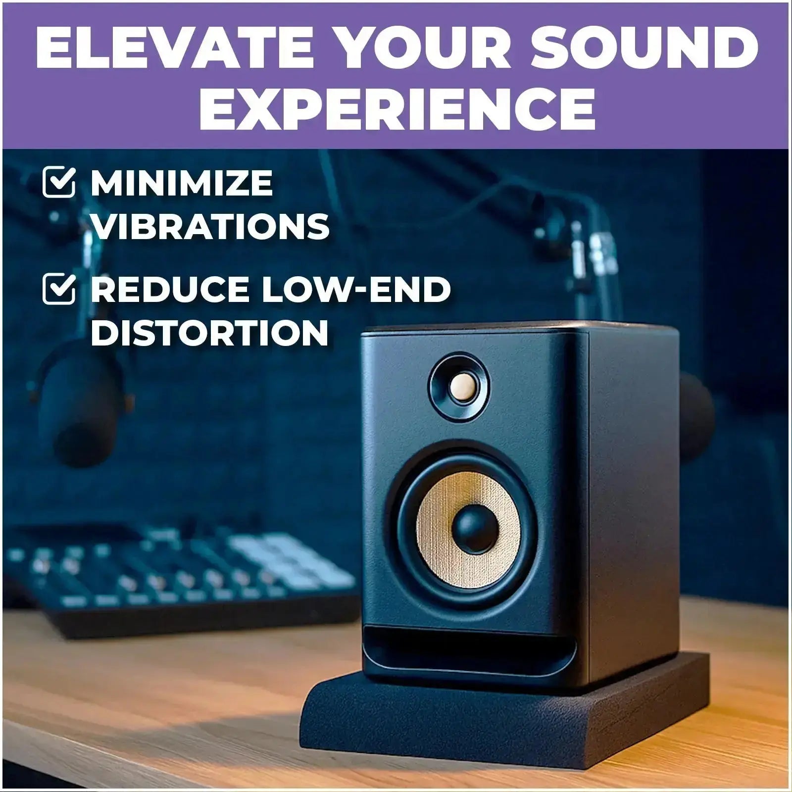 Studio Monitor Sound Isolation Pads for Speakers- 3-4.5