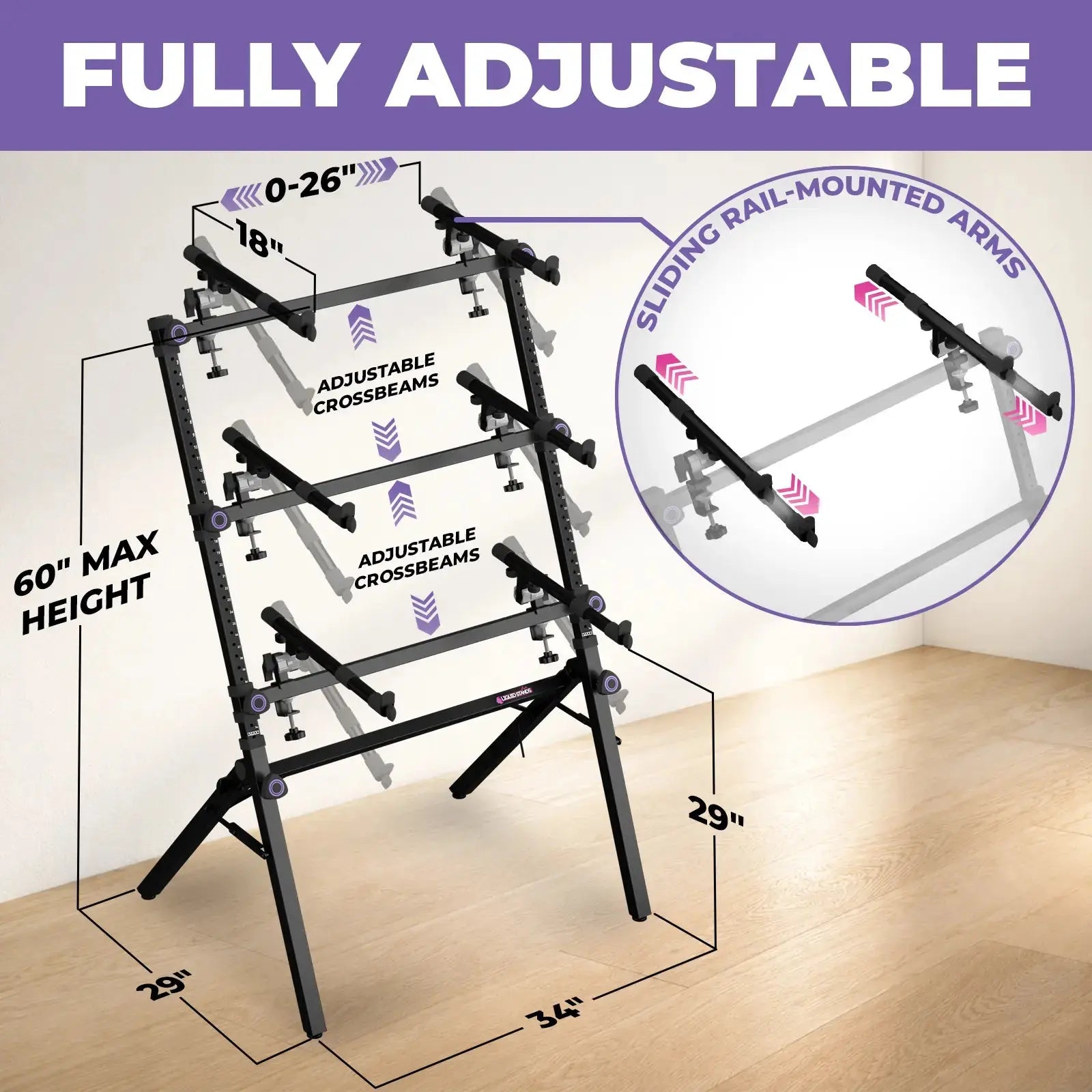 3 Tier Keyboard and Synth Stand Liquid Stands