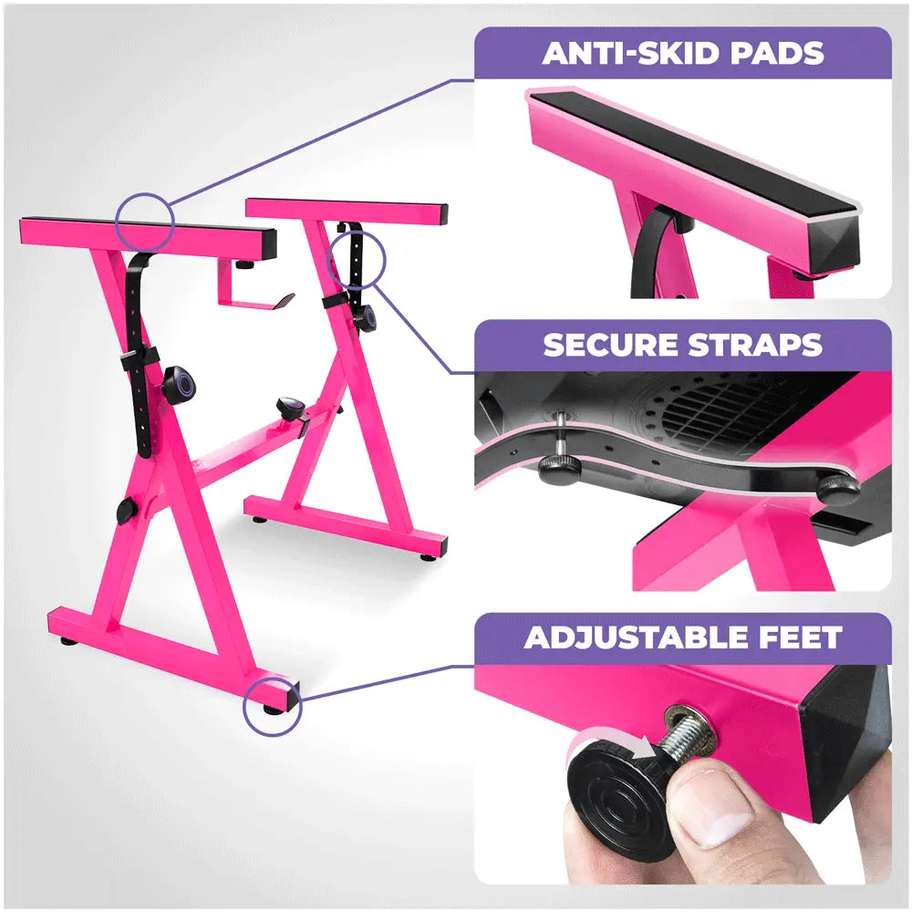 Pink Piano Keyboard Stand and Bench Set - Liquid Stands