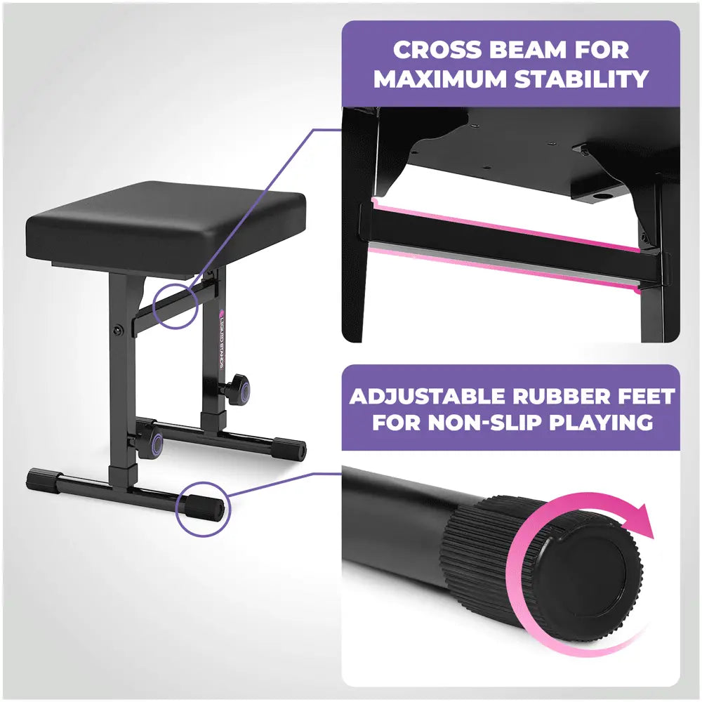 Pink Piano Keyboard Stand and Bench Set - Liquid Stands