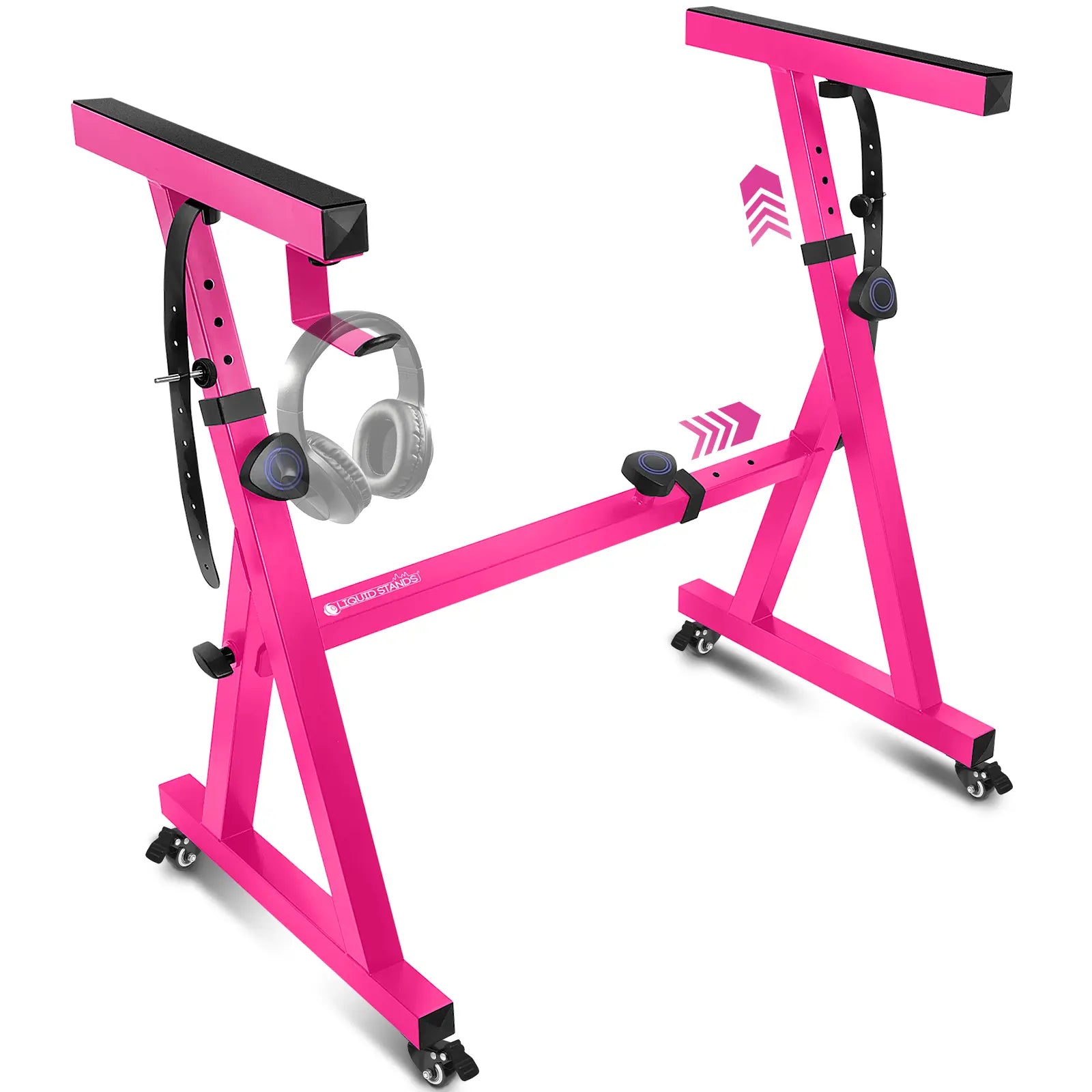 Adjustable Z Shape Pink Keyboard Stand with Wheels Liquid Stands