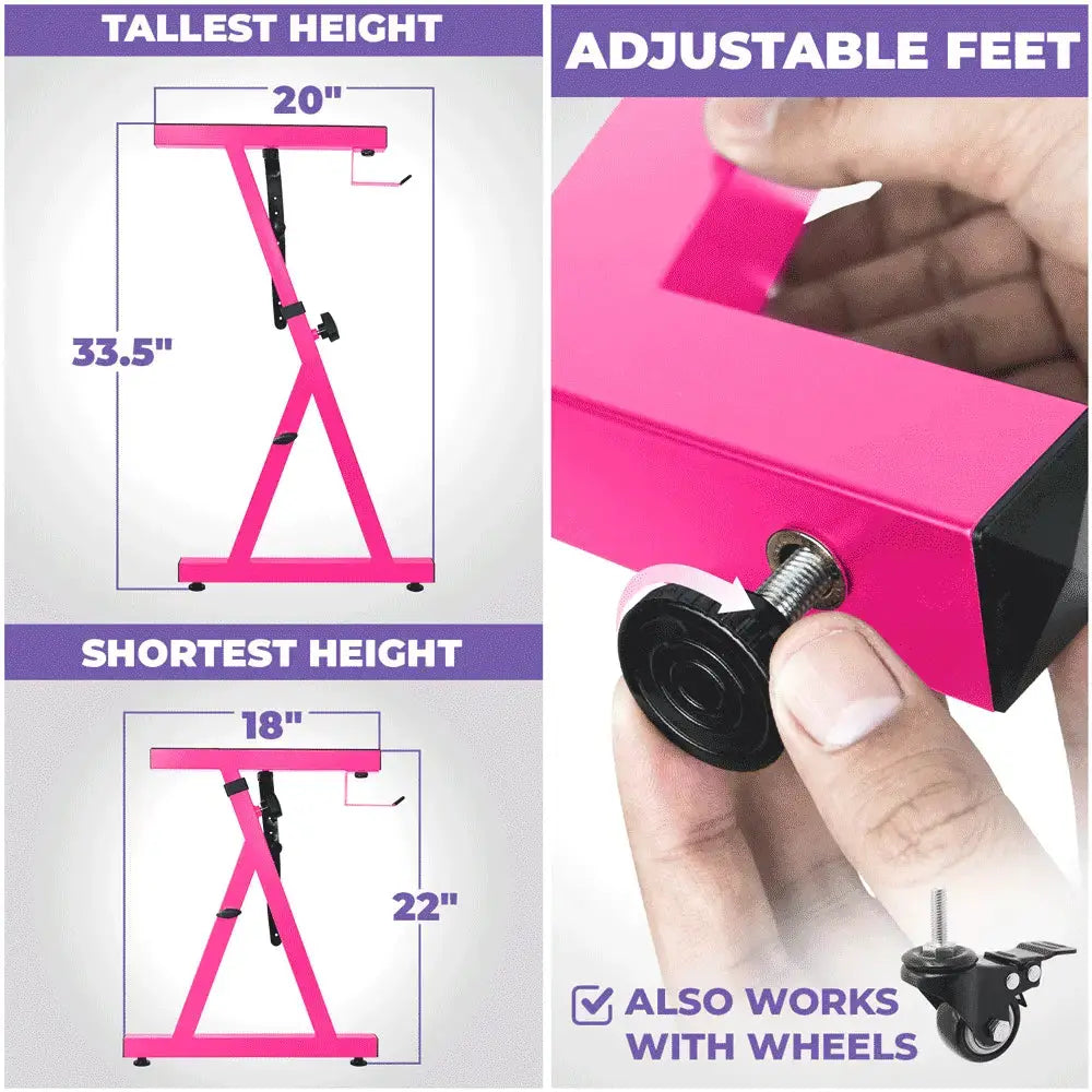 Adjustable Z Shape Pink Keyboard Stand Liquid Stands