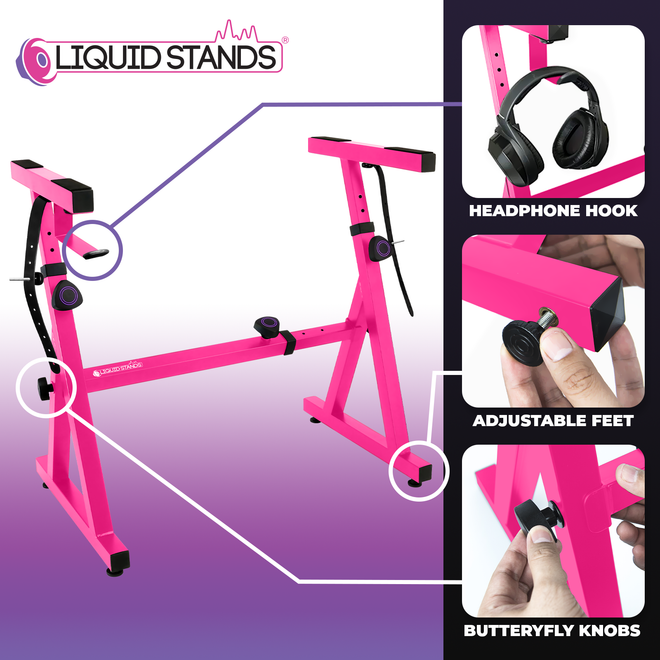 Adjustable Z Shape Pink Keyboard Stand