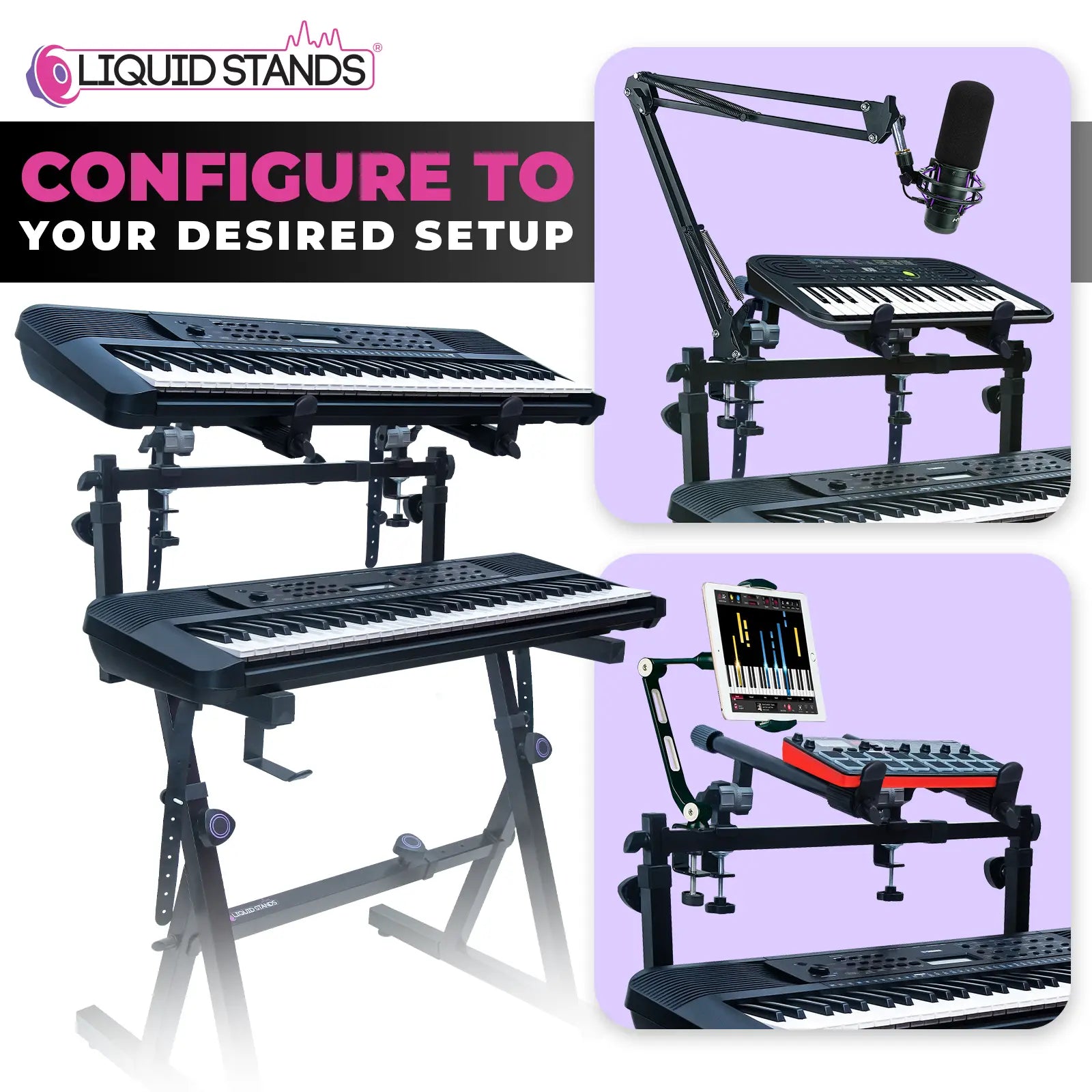 Extended Metal and Rubber Lips Liquid Stands