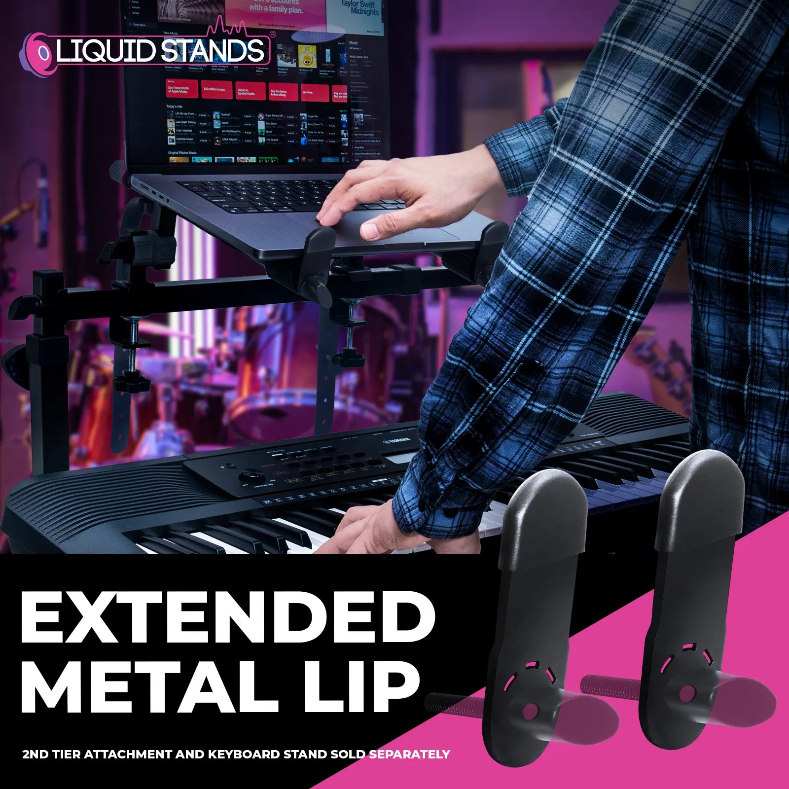 Extended Metal and Rubber Lips Liquid Stands