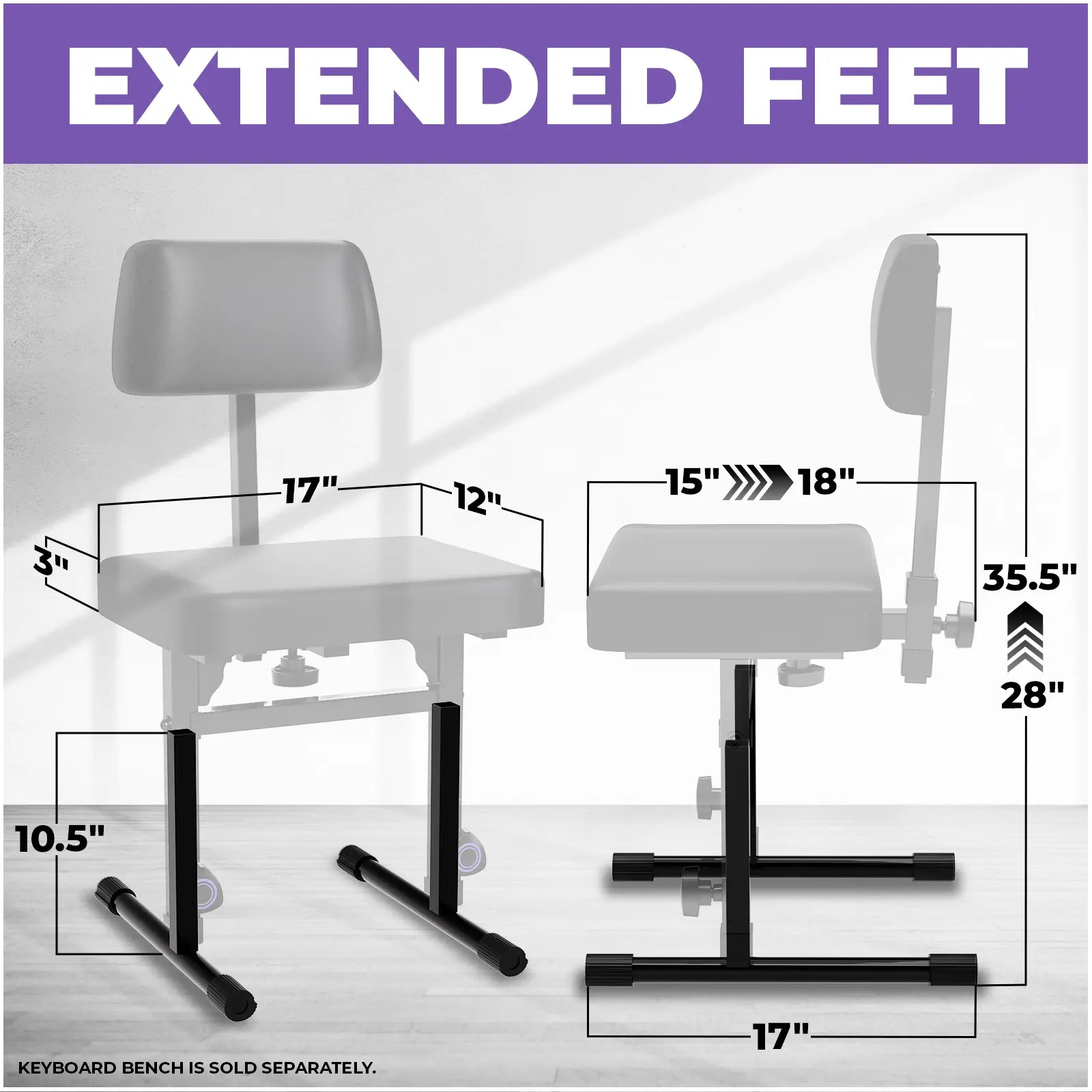 Longer Legs for Piano Bench with Backrest Liquid Stands