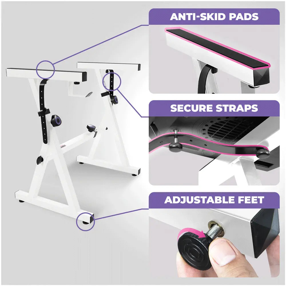 Adjustable White Z Style Keyboard Stand w/ Bench Liquid Stands