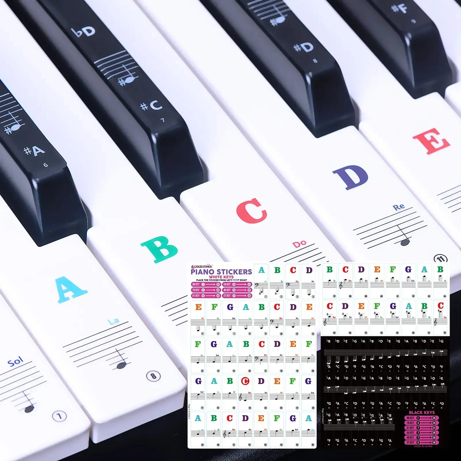 Keyboard Note Stickers Liquid Stands