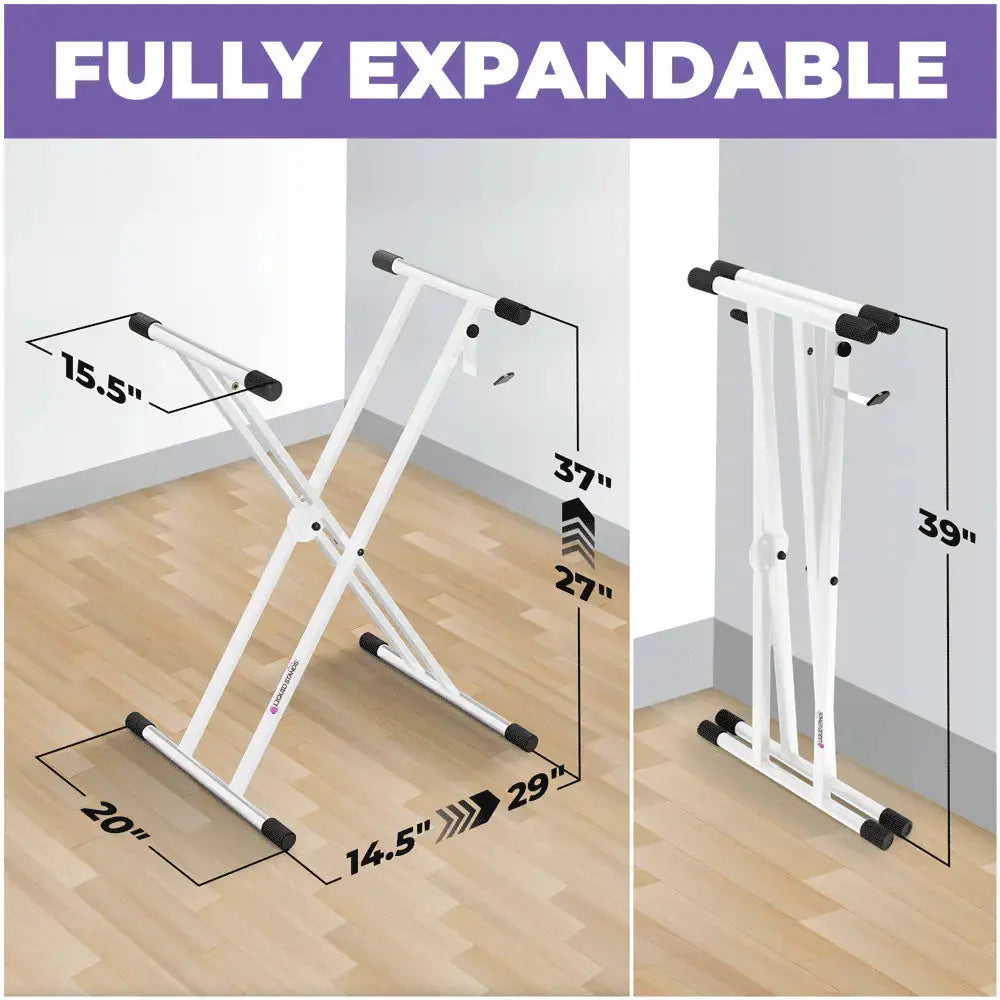 Adjustable X Style White Keyboard Stand Liquid Stands