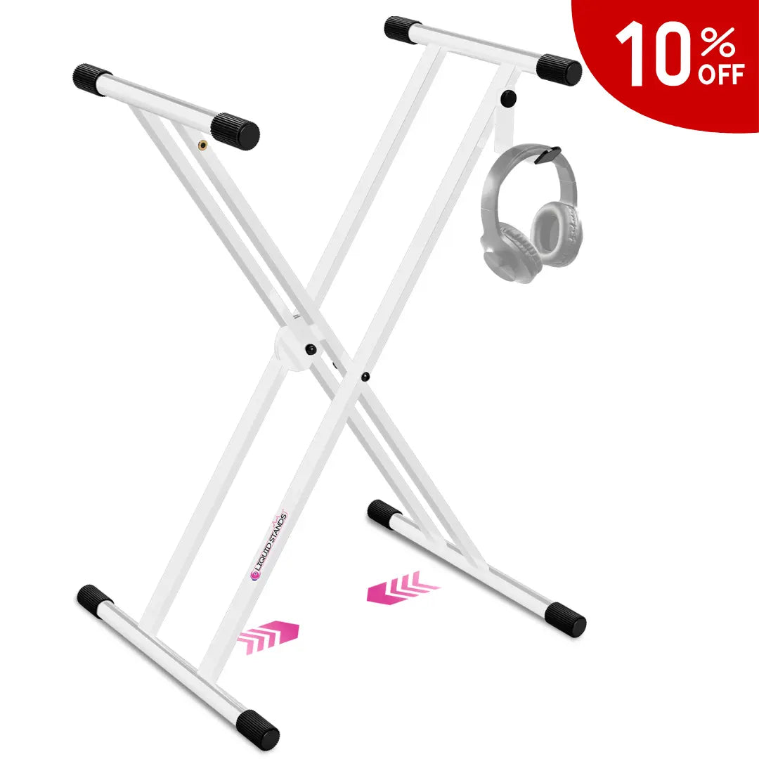 Adjustable X Style White Keyboard Stand Liquid Stands