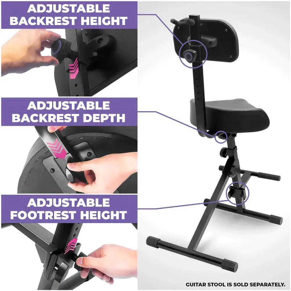 Adjustable Backrest for Guitar Stool Liquid Stands
