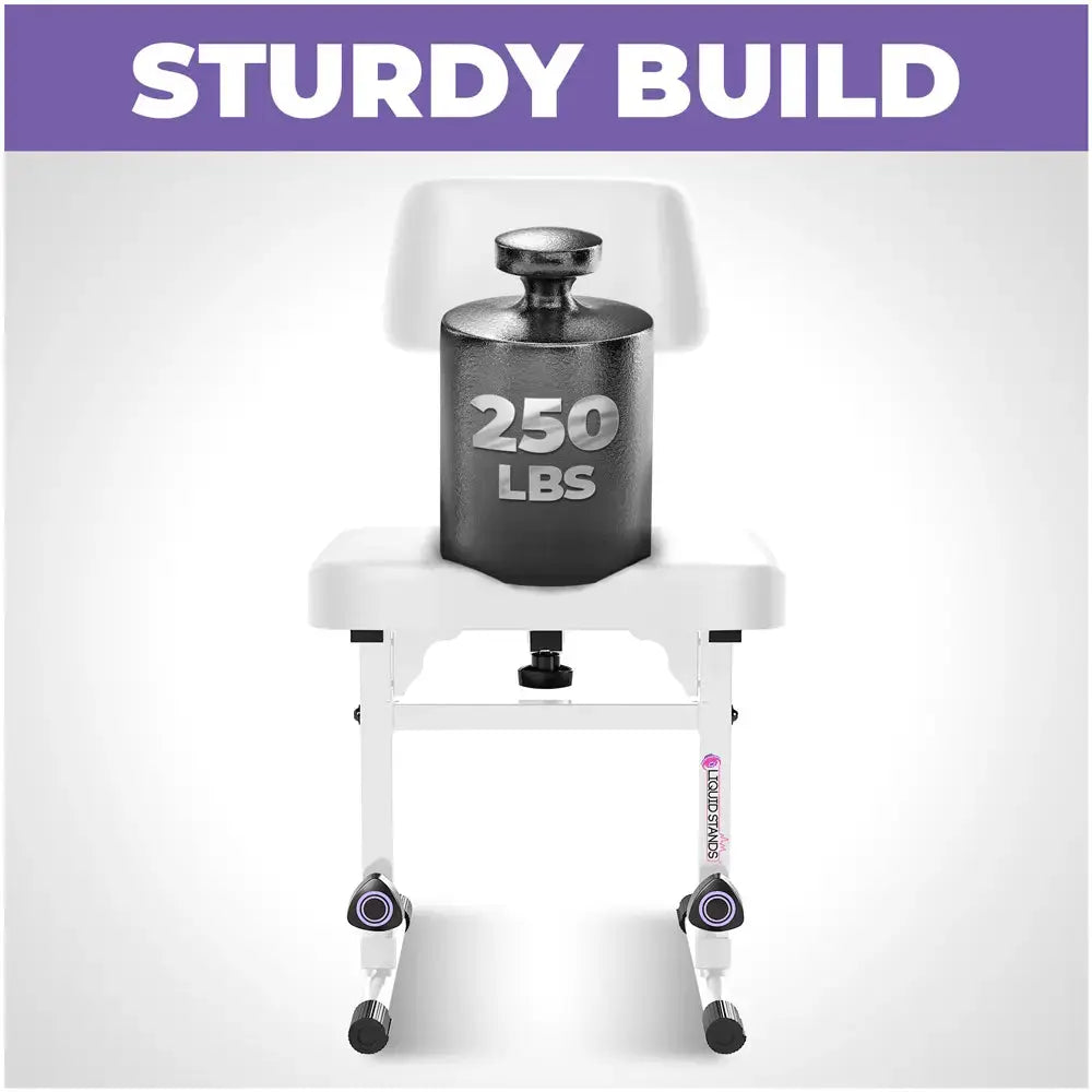Adjustable White Keyboard Bench Seat with Backrest Liquid Stands