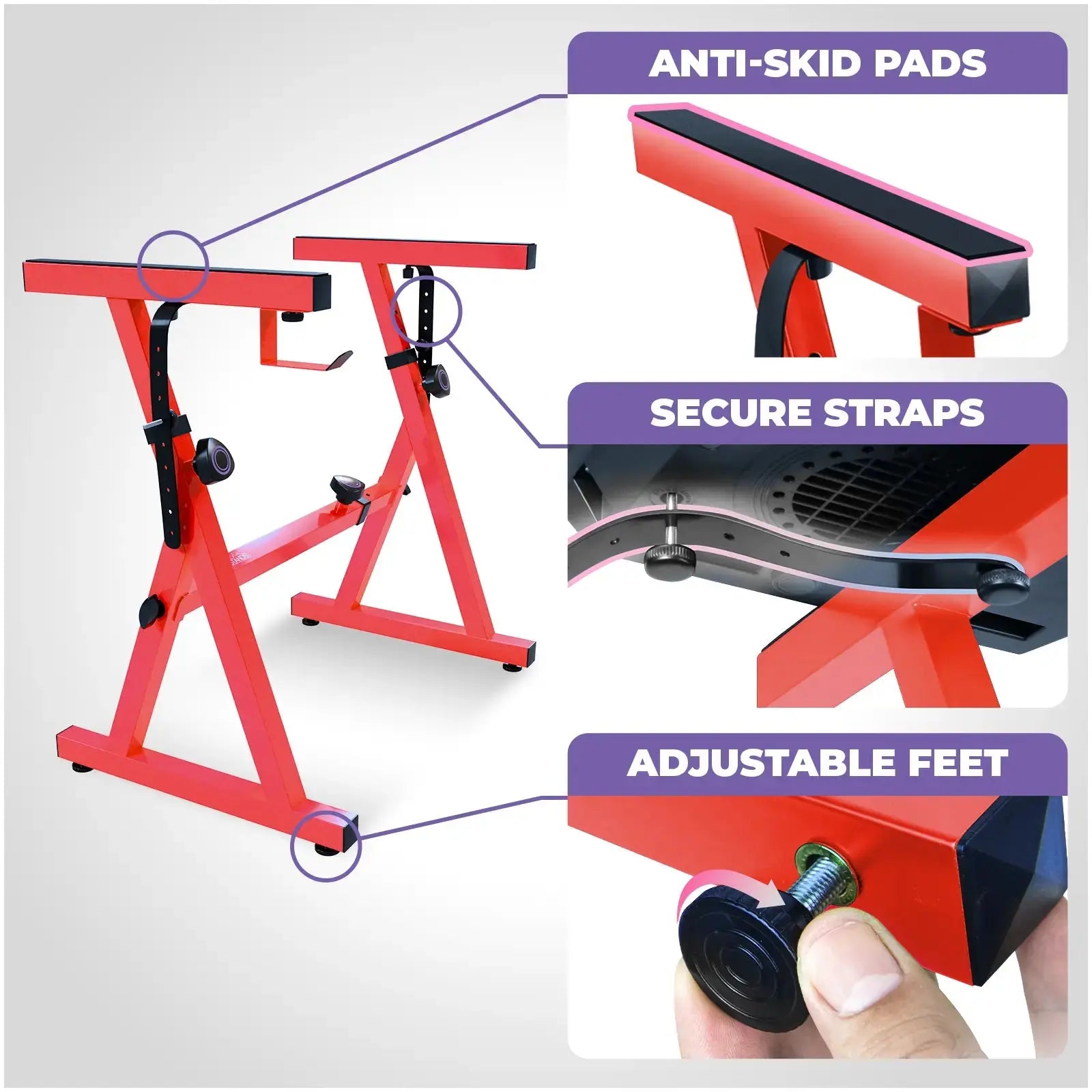 Adjustable Red Z Style Keyboard Stand w/ Bench Liquid Stands