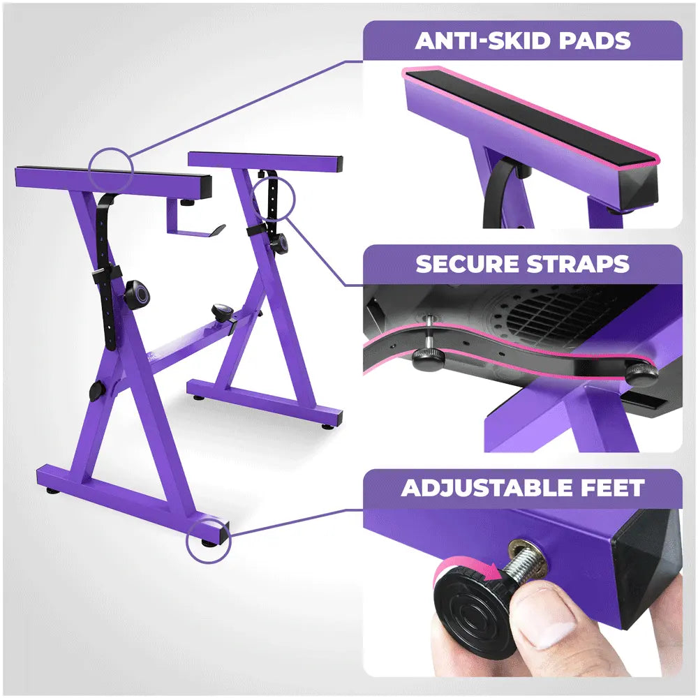 Adjustable Purple Z Style Keyboard Stand w/ Bench Liquid Stands