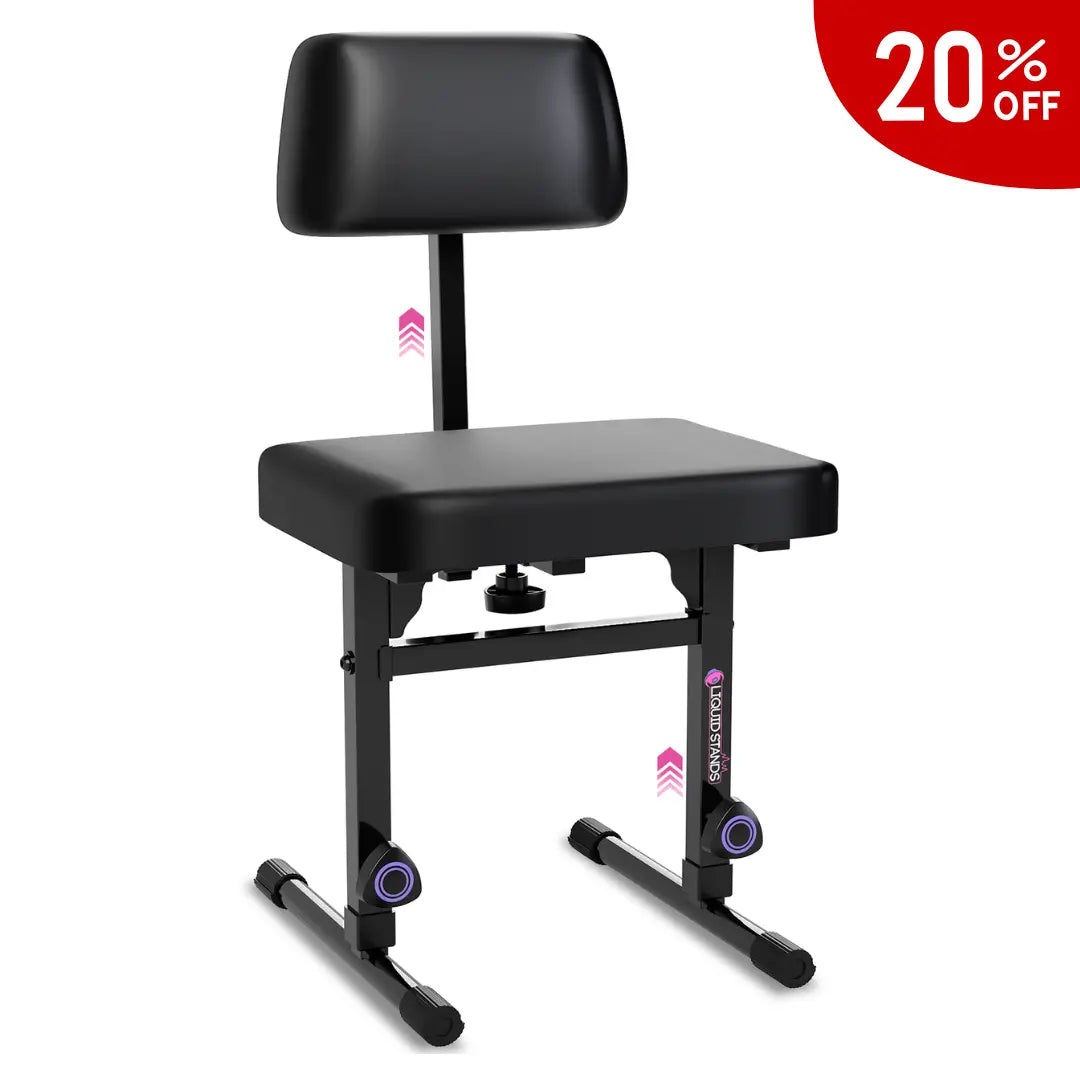 Refurbished Adjustable Keyboard Bench Seat with Backrest Liquid Stands