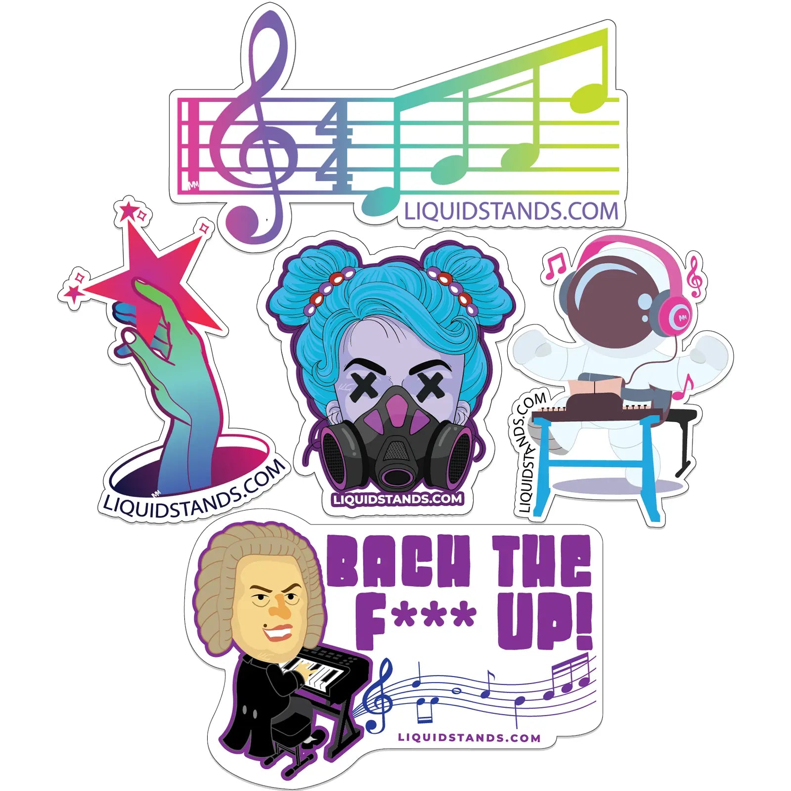 Assorted Sticker Pack Liquid Stands
