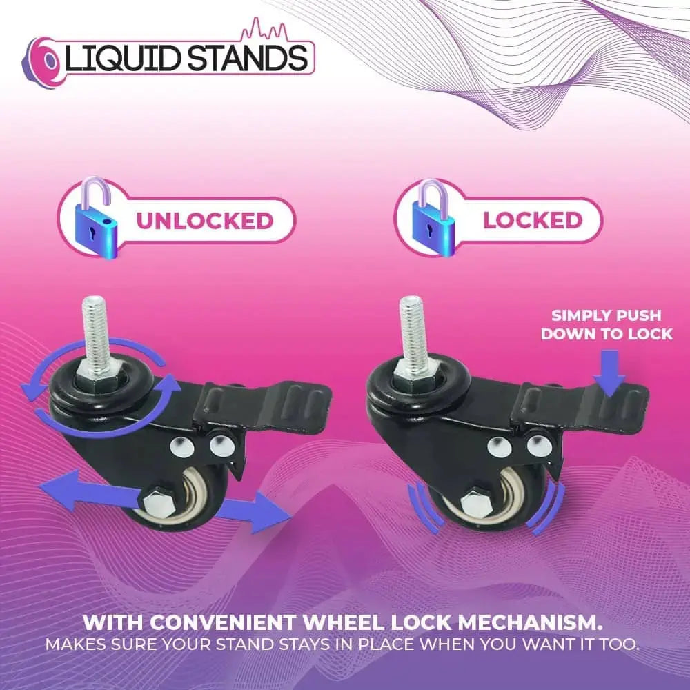 Replacement Wheel Set for Keyboard Stand Liquid Stands