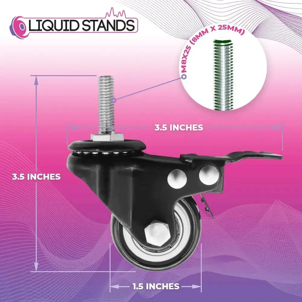 Replacement Wheel Set for Keyboard Stand Liquid Stands