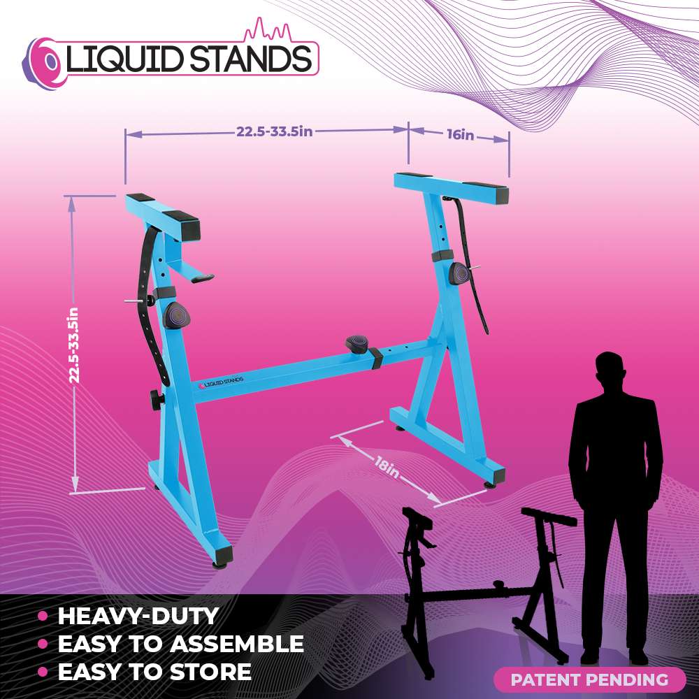 Adjustable Z Shape Light Blue Keyboard Stand