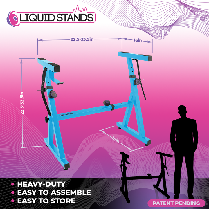 Adjustable Z Shape Light Blue Keyboard Stand