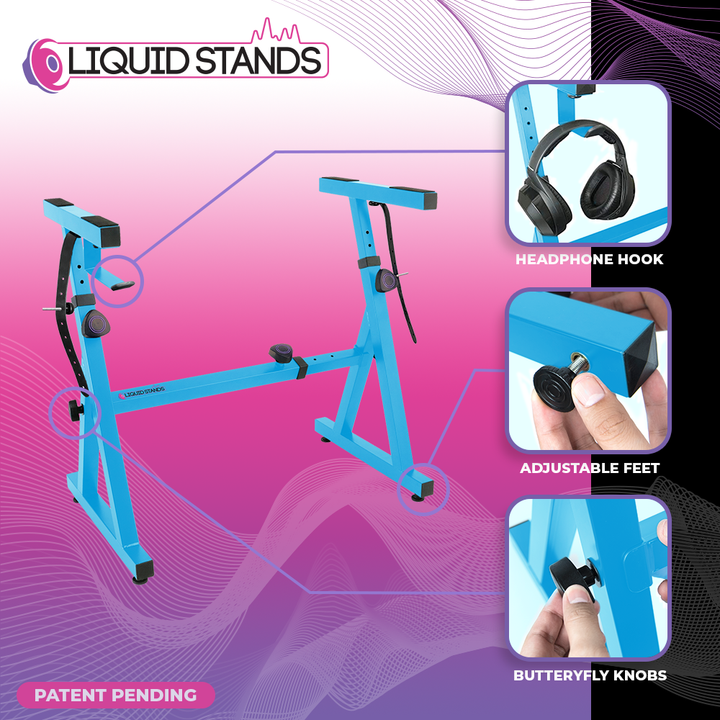 Adjustable Z Shape Light Blue Keyboard Stand