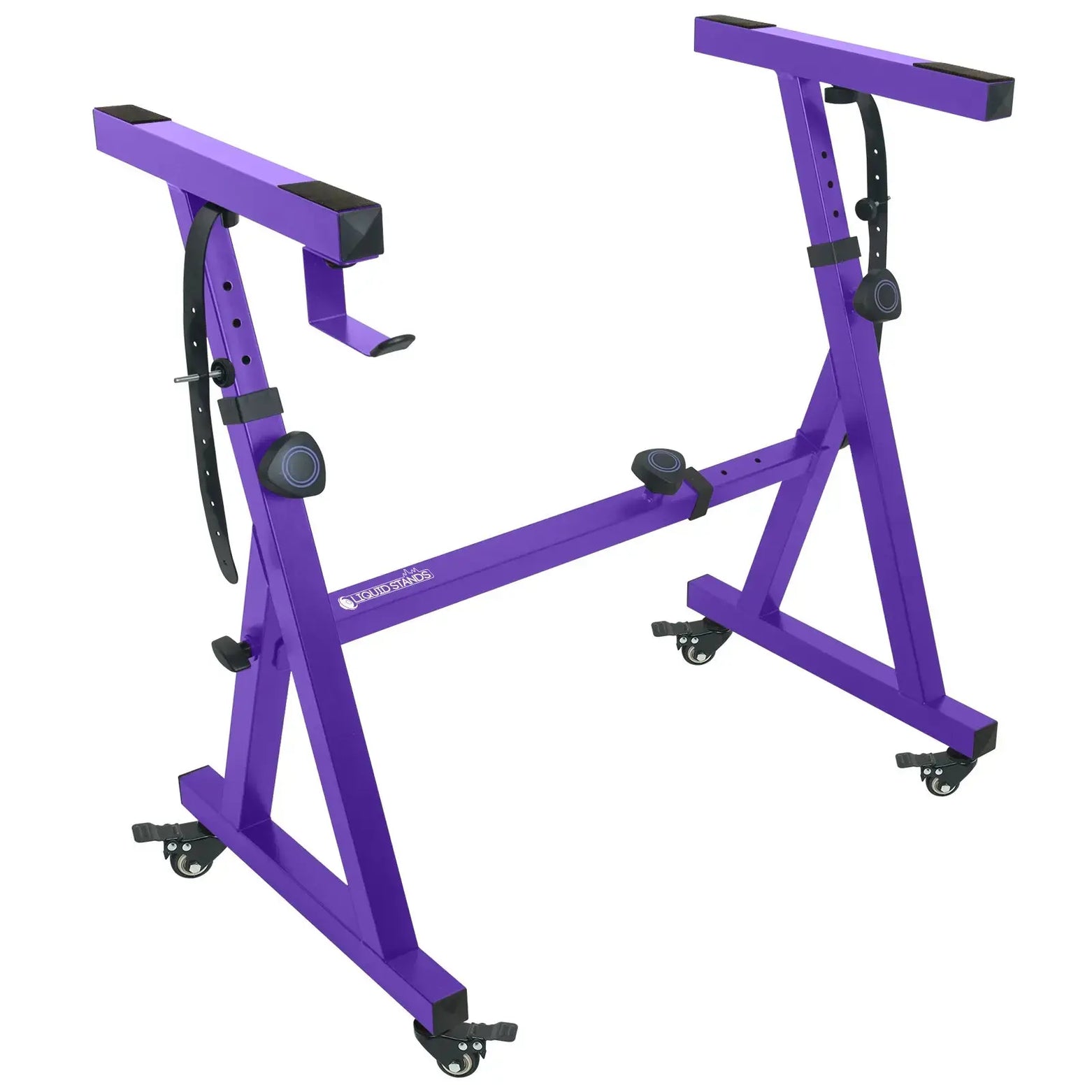 Adjustable Z Shape Purple Keyboard Stand with Wheels