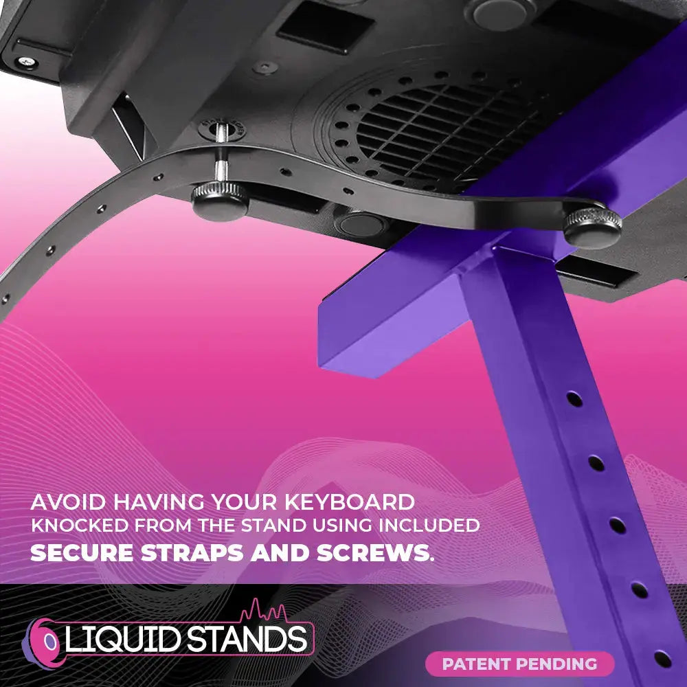 Adjustable Z Shape Purple Keyboard Stand with Wheels